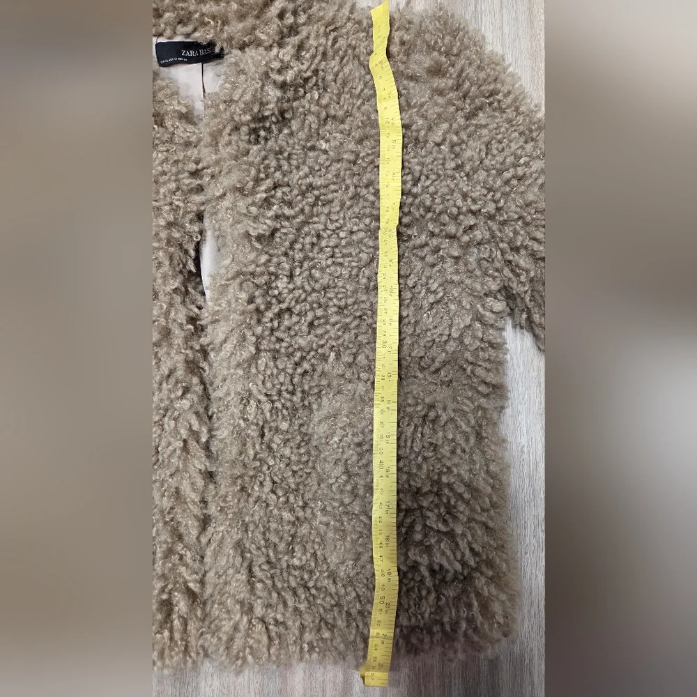 Zara Women's Cozy Tan Teddy Jacket - Picture 9 of 10